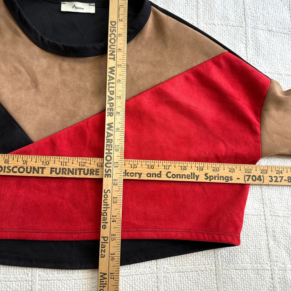 VTG Y2K Colorblock Crop Top Small Indie Sleaze Clubwear Made in USA - Picture 7 of 7